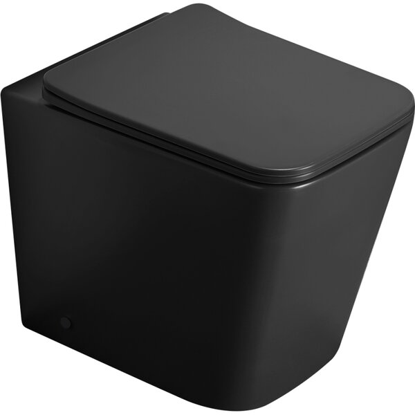 Mexen Cube stojaca WC misa Rimless s pomaly zatvárajúcim sa slim sedadlom, duroplast, čierny mat - 32924085