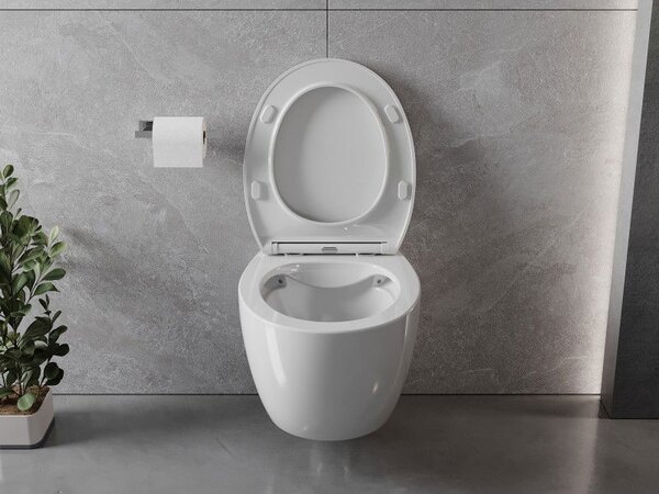 Mexen Egg WC misa Rimless s doskou s tichým zatváraním slim, duroplast, biela lesk - 30245000