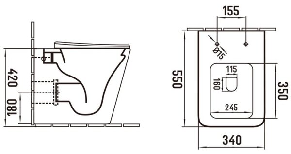 Mexen Cube stojaca WC misa bezrantová s doskou s pomalým zatváraním slim, duroplast, biela lesklá - 32924000