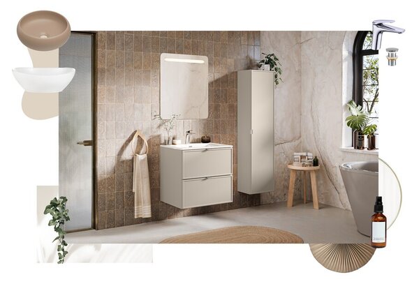 Comad Závesná umývadlová skrinka s dvierkami Bella Cashmere 82-120-46-3D kašmírová