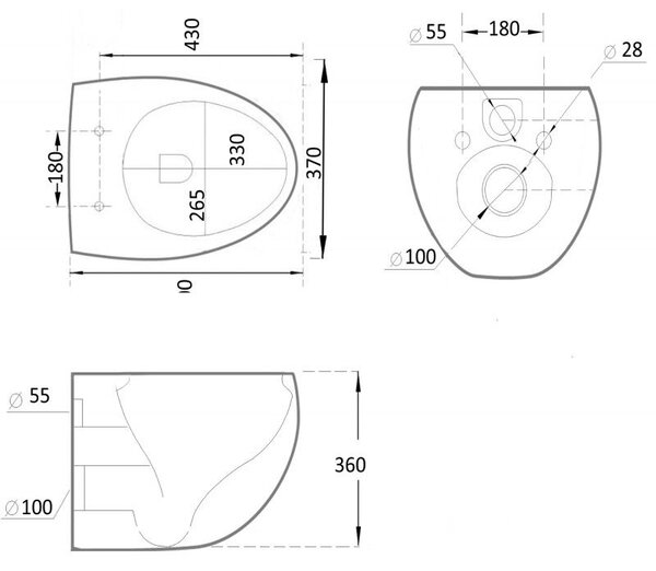 Mexen Egg WC misa Rimless s doskou s tichým zatváraním slim, duroplast, biela lesk - 30245000