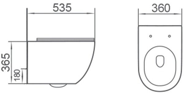 Mexen Lena 2.0 miska wc Rimless s pomaly spúšťacou doskou slim, duroplast, biela lesk - 3022L4000