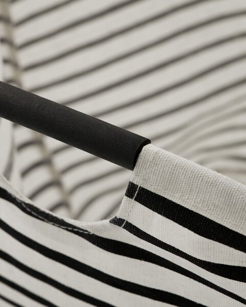 Skladací kôš na bielizeň Stripes Black/White