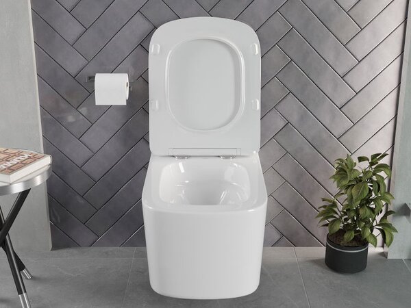 Mexen Vivo miska wc Rimless Tornado so sedadlom so systémom tichého zatvárania slim, duroplast, biely lesk - 30610200T
