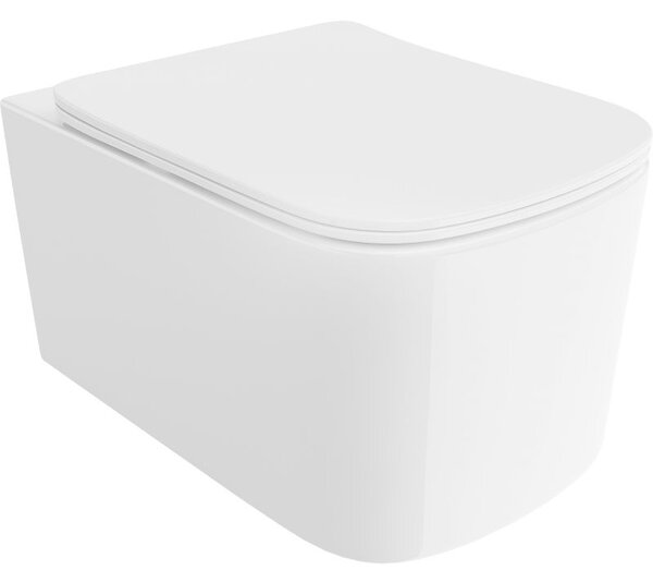 Mexen Vivo miska wc Rimless Tornado so sedadlom so systémom tichého zatvárania slim, duroplast, biely lesk - 30610200T
