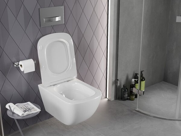 Mexen Timo WC misa Rimless Tornado so spomaľujúcou doskou slim, duroplast, biela lesk - 30650200T