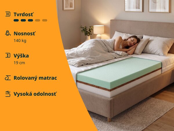 Penový matrac s kokosom Kordo 80x200 - poťah Como