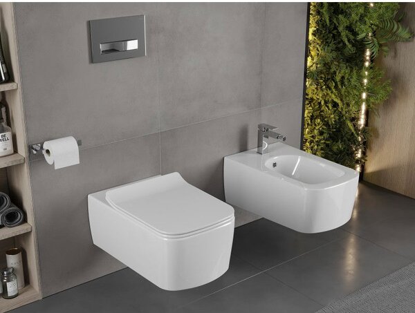 Mexen York miska wc Rimless s doskou pomaly klesajúcou slim, duroplast, biela lesk - 30114000