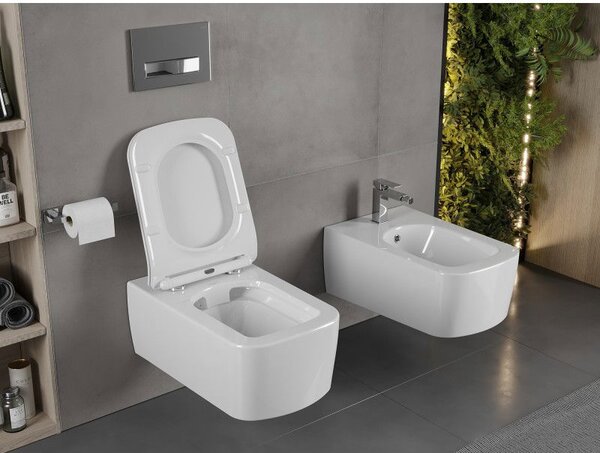 Mexen York miska wc Rimless s doskou pomaly klesajúcou slim, duroplast, biela lesk - 30114000