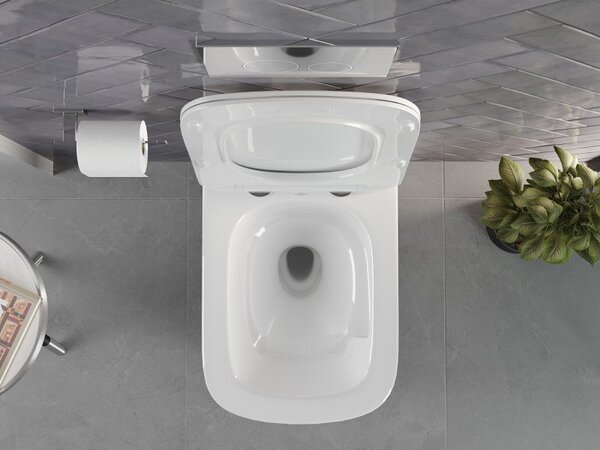 Mexen Vivo miska wc Rimless Tornado so sedadlom so systémom tichého zatvárania slim, duroplast, biely lesk - 30610200T