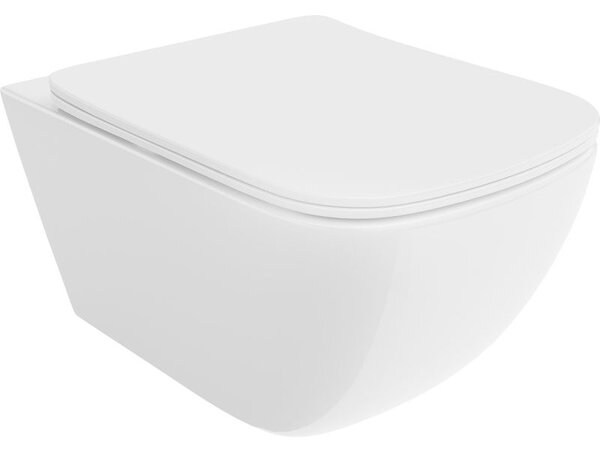 Mexen Timo WC misa Rimless Tornado so spomaľujúcou doskou slim, duroplast, biela lesk - 30650200T