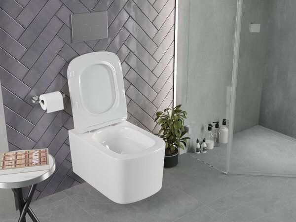 Mexen Vivo miska wc Rimless Tornado so sedadlom so systémom tichého zatvárania slim, duroplast, biely lesk - 30610200T