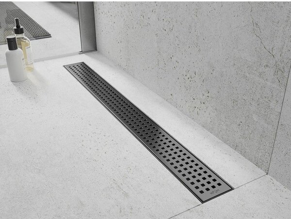 Mexen Flat M08 maskovnica na odtokový žľab 60 cm, kartáčovaná zbraňová šedá - 1E25060