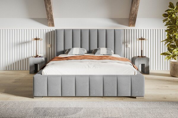 Čalúnená posteľ BED 10 120x200 svetlo sivá