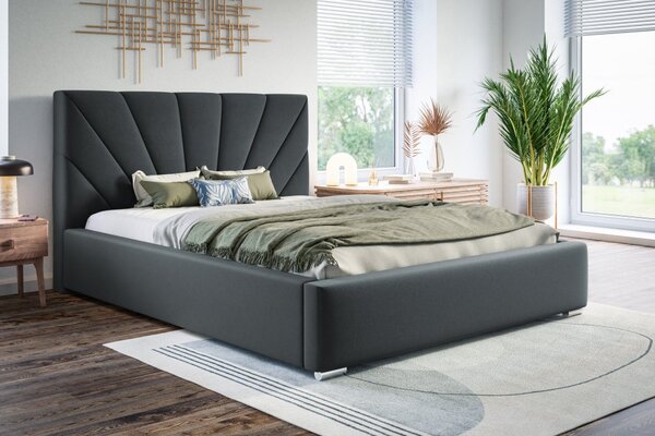 Čalúnená posteľ BED 9 120x200 tmavo sivá
