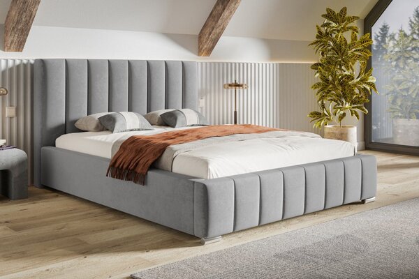 Čalúnená posteľ BED 10 120x200 svetlo sivá