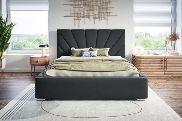 Čalúnená posteľ BED 9 120x200 tmavo sivá