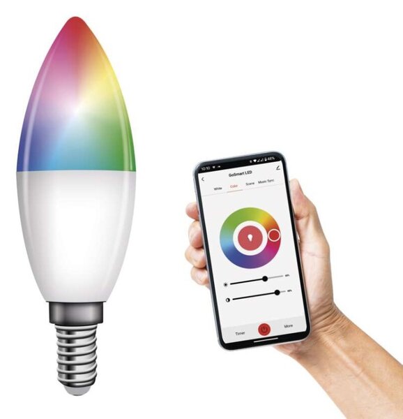 EMOS Inteligentná LED žiarovka GoSmart E14 4,8W 230V Wi-Fi RGB stmievateľná