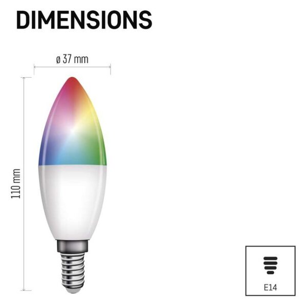 EMOS Inteligentná LED žiarovka GoSmart E14 4,8W 230V Wi-Fi RGB stmievateľná