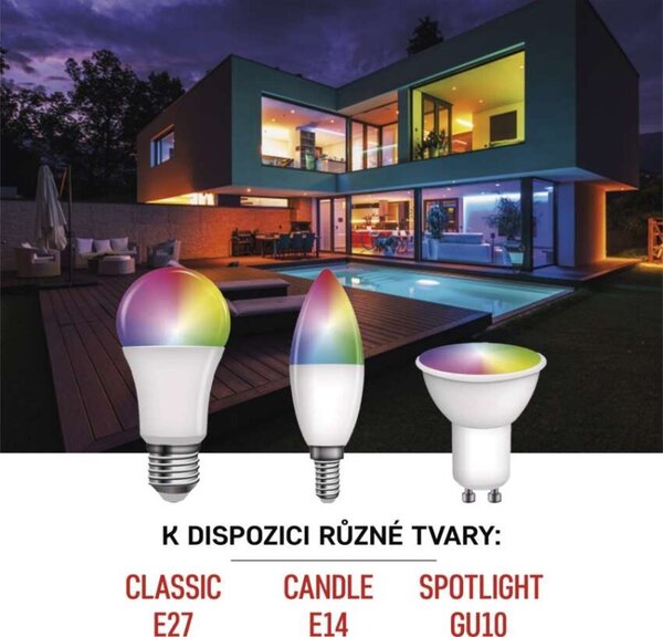 EMOS Inteligentná LED žiarovka GoSmart E14 4,8W 230V Wi-Fi RGB stmievateľná
