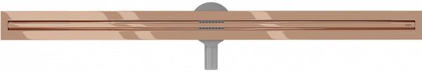 Mexen Flat nerezový sprchový žľab s rotačným 360° sifónom 110 cm, vzor SLIM, ružovo-zlatá, 1641110