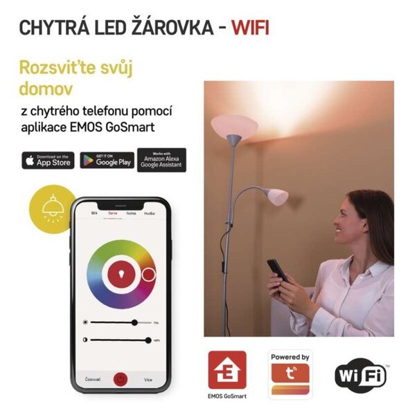 EMOS Inteligentná LED žiarovka GoSmart E14 4,8W 230V Wi-Fi RGB stmievateľná