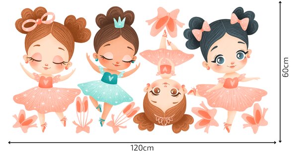60x120cm Baletky - textilná nálepka na stenu