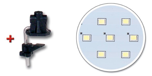 Biela LED stolová lampa 8W s nastaviteľnými polohovacími kĺbmi – LED lampičky a baterky > Stolové LED lampičky