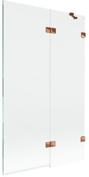 Mexen Lunar, 2-krídlová vaňová zástena pravá 110 x 150 cm, číre sklo, ružové zlato, 897-110-100-60-00-P