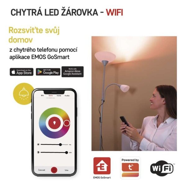 EMOS Inteligentná LED žiarovka GoSmart MR16/GU10 4,8W 230V Wi-Fi RGB stmievateľná