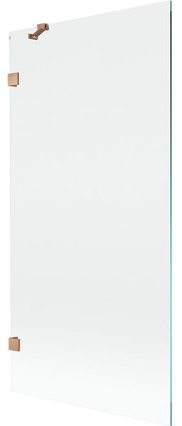 Mexen Lunar paraván na vaňu 1-krídlový 90 x 150 cm, transparentný, brúsená meď - 897-090-000-65-00