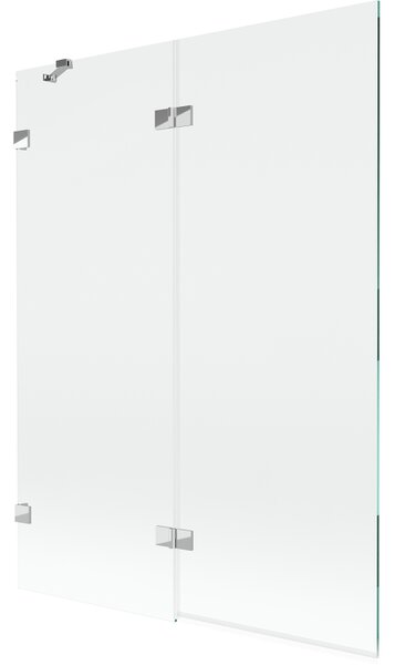 Mexen Lunar, 2-krídlová vaňová zástena ľavá 130 x 150 cm, číre sklo, chrómová, 897-130-100-01-00-L