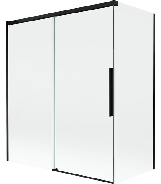 Mexen Rox vaňa paraván 2-krídlový posuvný 140 + 70 x 150 cm, transparentný, čierny - 8C9-140-070-70-00