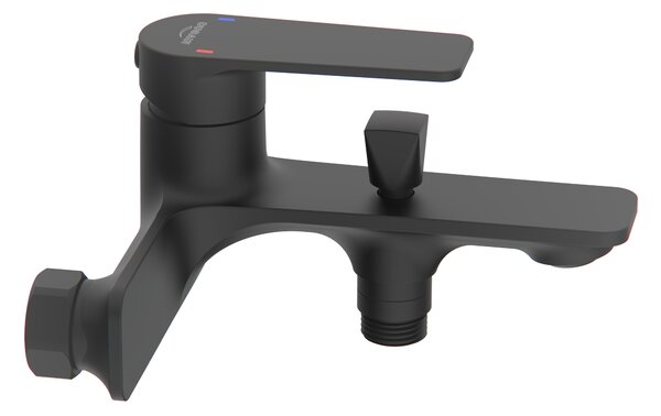 Invena Rikia, nástenná vaňová batéria, čierna matná, INV-BW-24-104-A