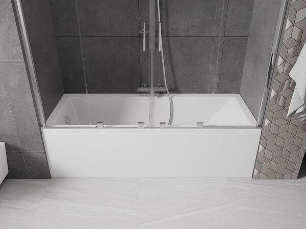 Mexen Velar Duo dvojdverové skladacie sprchové dvere 190 x 150 cm, transparentné, chróm - 896-190-000-02-01