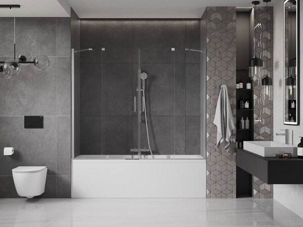 Mexen Velar Duo dvojdverové skladacie sprchové dvere 190 x 150 cm, transparentné, chróm - 896-190-000-02-01
