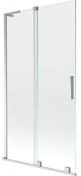 Mexen Velar L vaňová zástena s dvoma krídlami, posuvná 100 x 150 cm, transparentná, chróm - 896-100-003-01-01