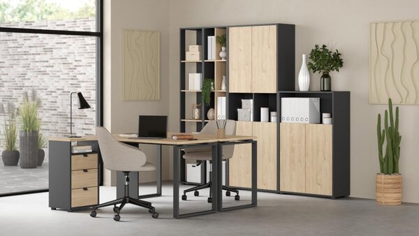 Falco Písací stôl rohový Sigal 600/03 sivá/jackson hickory