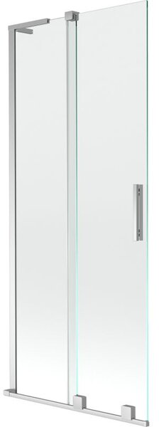 Mexen Velar L vaňová zástena 2-krídlová posuvná 80 x 150 cm, transparentná, chróm - 896-080-003-01-01