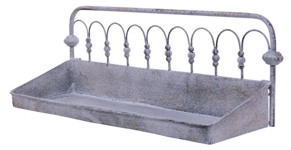 Béžová nástěnná kovová police - 55*18*21 cm - Clayre & Eef
