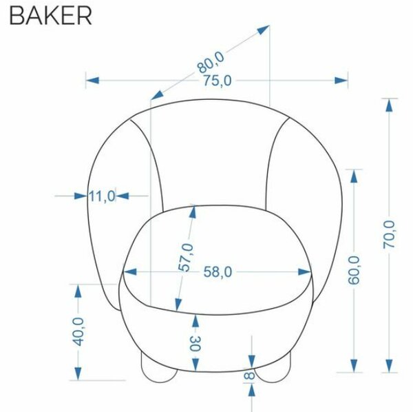Halmar Kreslo BAKER krémové / orech