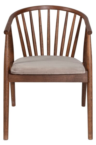 Kalune Design Jedálenská stolička Alberto z masívu orech/béžová