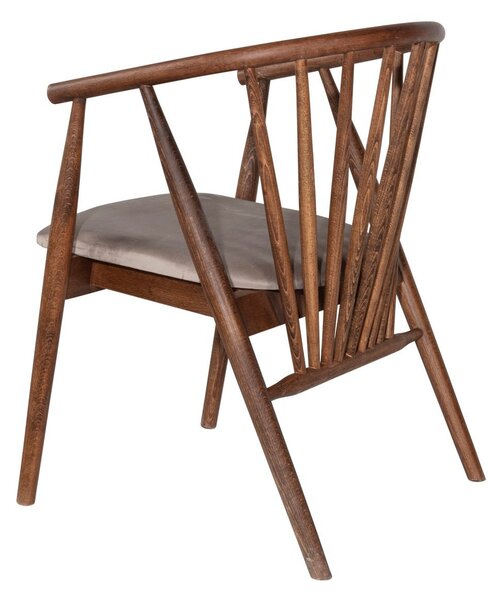 Kalune Design Jedálenská stolička Alberto z masívu orech/béžová