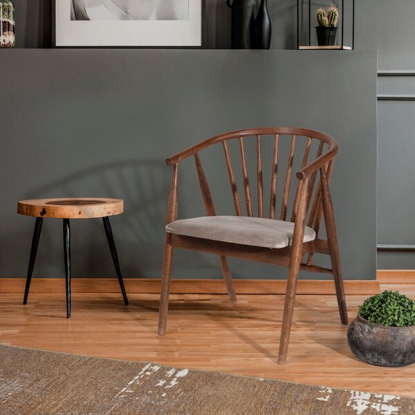 Kalune Design Jedálenská stolička Alberto z masívu orech/béžová