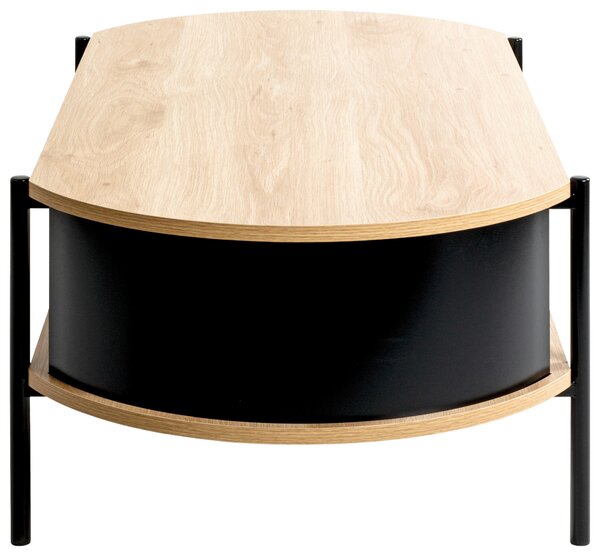 KONFERENČNÝ STOLÍK, čierna, farba duba, kov, kompozitné drevo, 100/54/37 cm - Stolíky do obývačky, Online Only