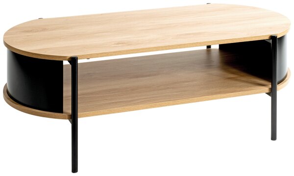 KONFERENČNÝ STOLÍK, čierna, farba duba, kov, kompozitné drevo, 100/54/37 cm - Stolíky do obývačky, Online Only