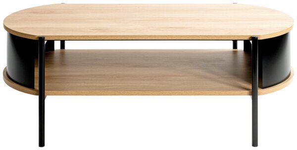 KONFERENČNÝ STOLÍK, čierna, farba duba, kov, kompozitné drevo, 100/54/37 cm - Stolíky do obývačky, Online Only