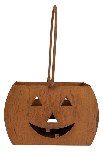 Rustikálne hrdzavá lampáš tekvica Halloween - 30*15*19 cm - Clayre & Eef