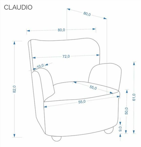 Halmar Čalúnené relaxačné kreslo CLAUDIO krémové