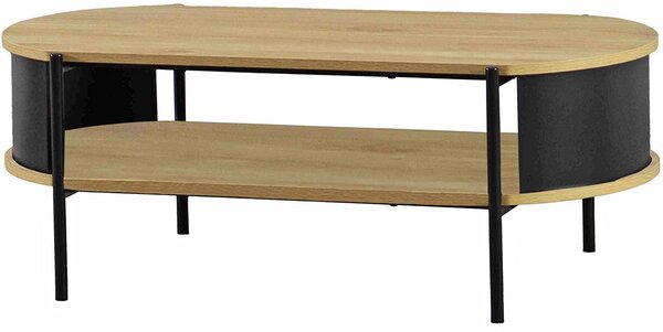 KONFERENČNÝ STOLÍK, čierna, farba duba, kov, kompozitné drevo, 100/54/37 cm - Stolíky do obývačky, Online Only